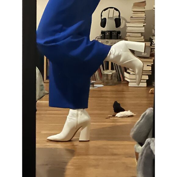 Steve Madden Slade White Patent Sock Ankle Bootie White Size 11 - Picture 3 of 8